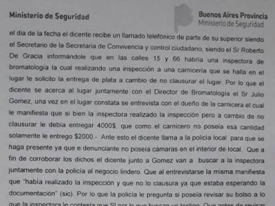 Papel�n: Apresan a una delegada de ATE La Plata por coimear a un carnicero