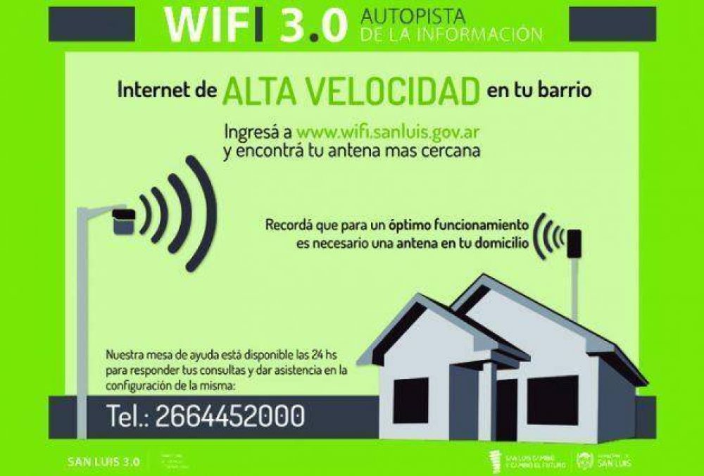 Ampliar�n la red de wifi en toda la provincia con la instalaci�n de nuevas antenas