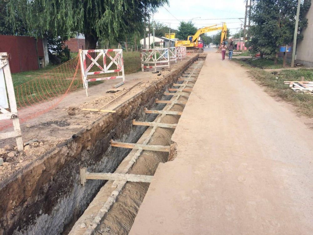 Avanzan las obras de desag�es en el Zapiola