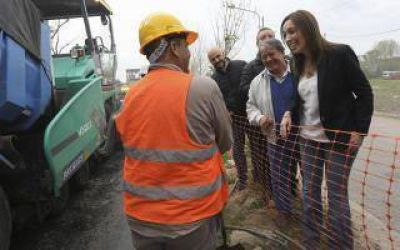 Vidal supervis� obras en La Matanza, sin Magario, e inaugur� planta l�ctea en General Rodr�guez