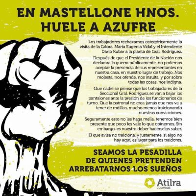 Vidal anunci� una visita a La Seren�sima y los trabajadores le dijeron que no la quieren