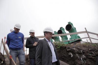 Mart�n supervis� el avance de la obra h�drica en Budge