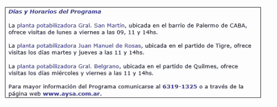 AySA incorpora la Planta Gral. Belgrano a su Programa de Visitas Escolares