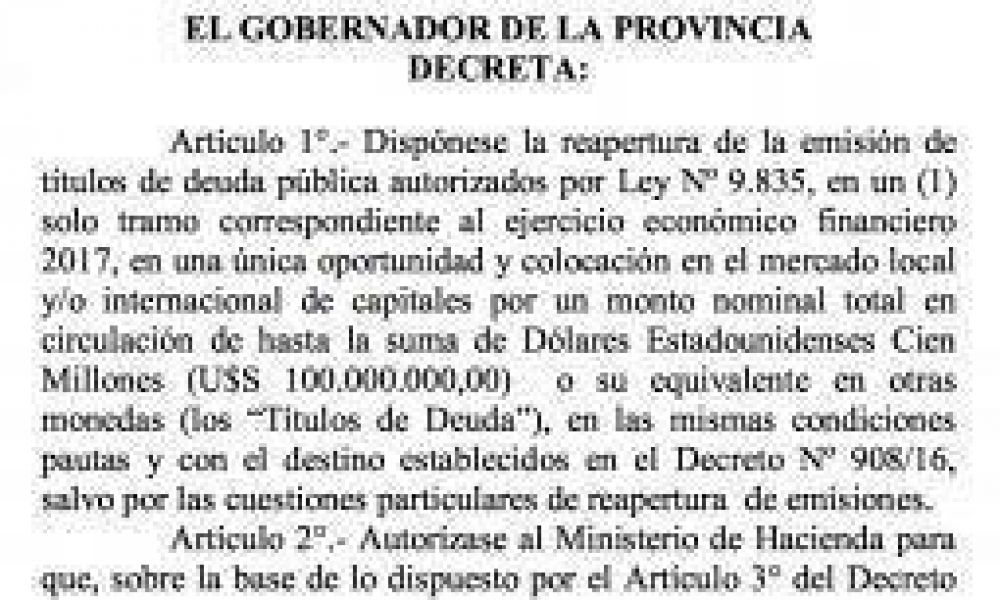 Luz verde a una nueva emisi�n de bonos del gobierno riojano