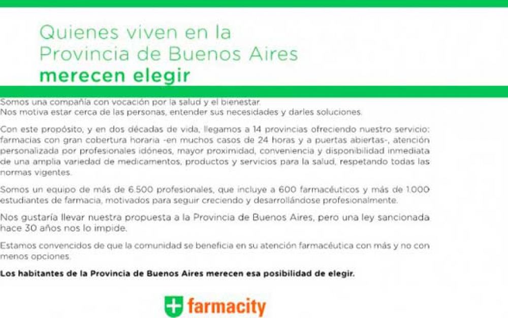 Sigue el conflicto por el intento de avance de Farmacity