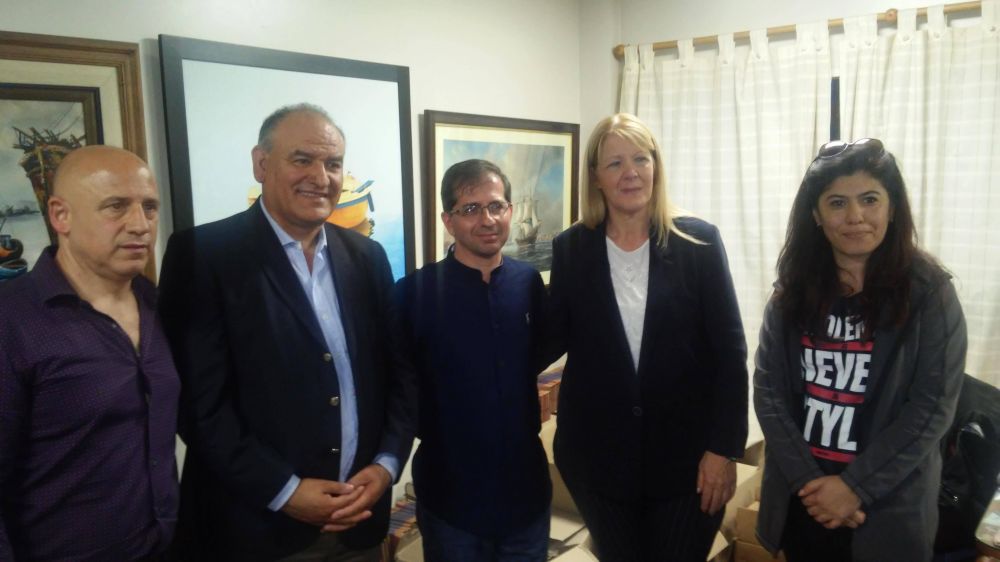Stolbizer con Maldonado, valos y Pirillo en el Sindicato de Municipales de Vicente Lpez