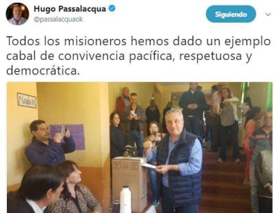 �TODOS LOS MISIONEROS HEMOS DADO UN EJEMPLO CABAL DE CONVIVENCIA PAC�FICA, RESPETUOSA Y DEMOCR�TICA�