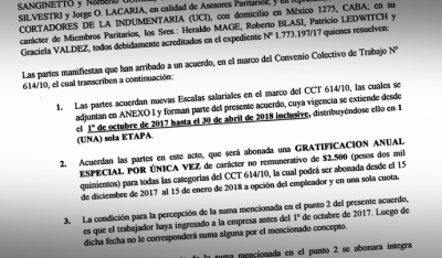 Cortadores de Indumentaria firman aumento del 12% por siete meses