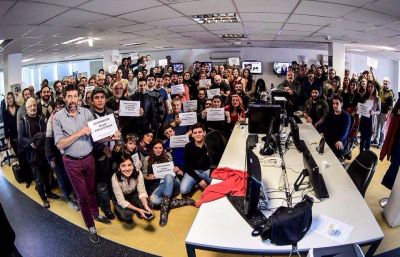 Trabajadores resisten el plan de ajuste de Lombardi en los medios p�blicos
