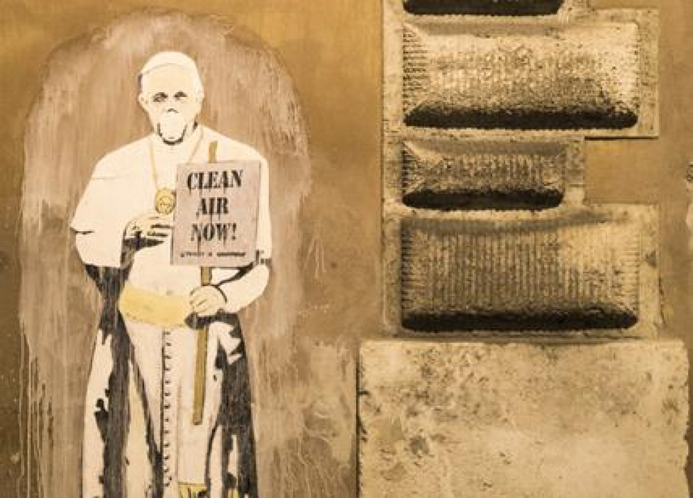 Greenpeace pinta al Papa en una campaa contra la contaminacin