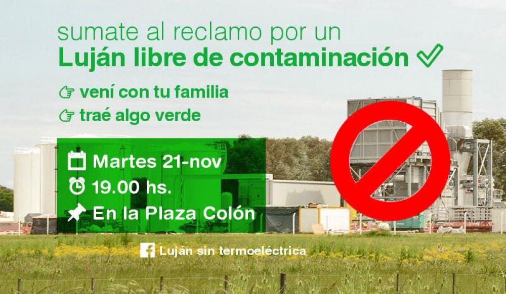 Termoel�ctrica: convocan a una marcha para pedir el veto