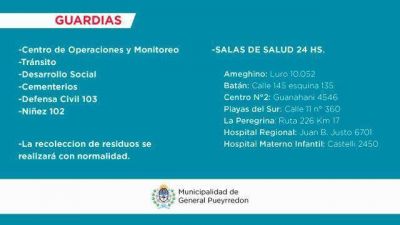 Cronograma de servicios municipales para este mi�rcoles