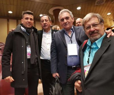 Gremios del transporte en el vaticano junto al papa