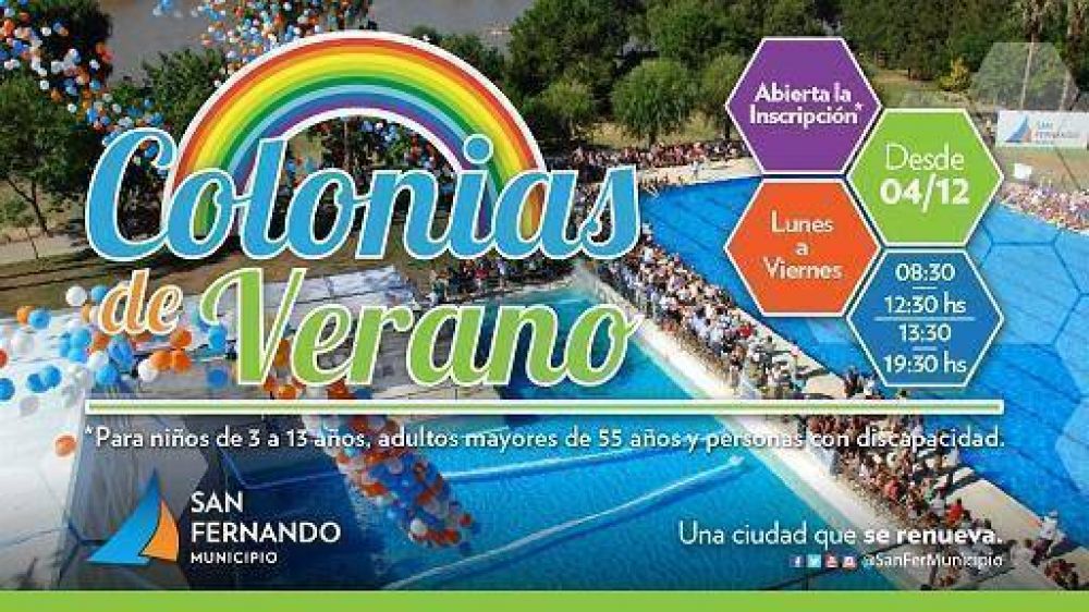 San Fernando abre la inscripci�n para las Colonias de Verano 2018