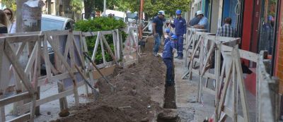 Recambio de ca�er�as en el microcentro de la ciudad