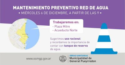 OSSE realizar� trabajos de mantenimiento preventivo buscando optimizar la prestaci�n del servicio de agua de cara al verano