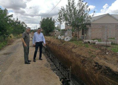 San Andr�s de Giles: el intendente Puglelli recorri� las obras de desag�es pluviales