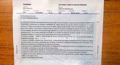 La Federaci�n de Sindicatos Municipales intim� al intendente Arroyo