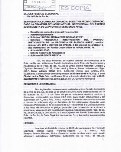 El macrismo va por todo: Piden la nulidad de las internas y la intervenci�n del PJ bonaerense