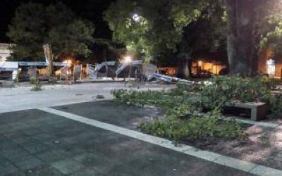 Un fuerte temporal dej� destrozos y �rboles ca�dos en Pergamino, Arrecifes y Salto, entre otros distritos