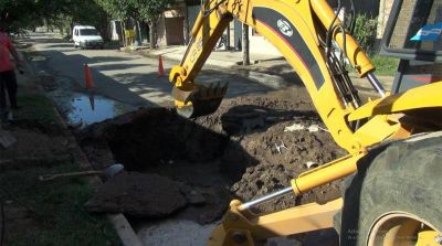 Ser.Ba repar� una rotura en la red de agua provocada por una conexi�n clandestina