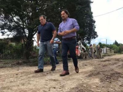 S�enz supervis� los avances de obras en varios puntos de la ciudad