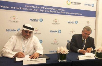 JUJUY INICIA COOPERACI�N SOBRE ENERG�A SOLAR CON EMPRESA MASDAR