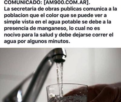 25 de Mayo: denuncian que el agua de red no es potable