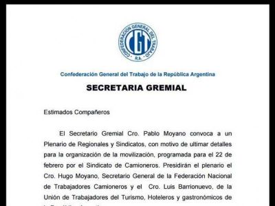 Moyano y Barrionuevo, juntos: Un documento interno confirma una movilizaci�n para el 22 de febrero