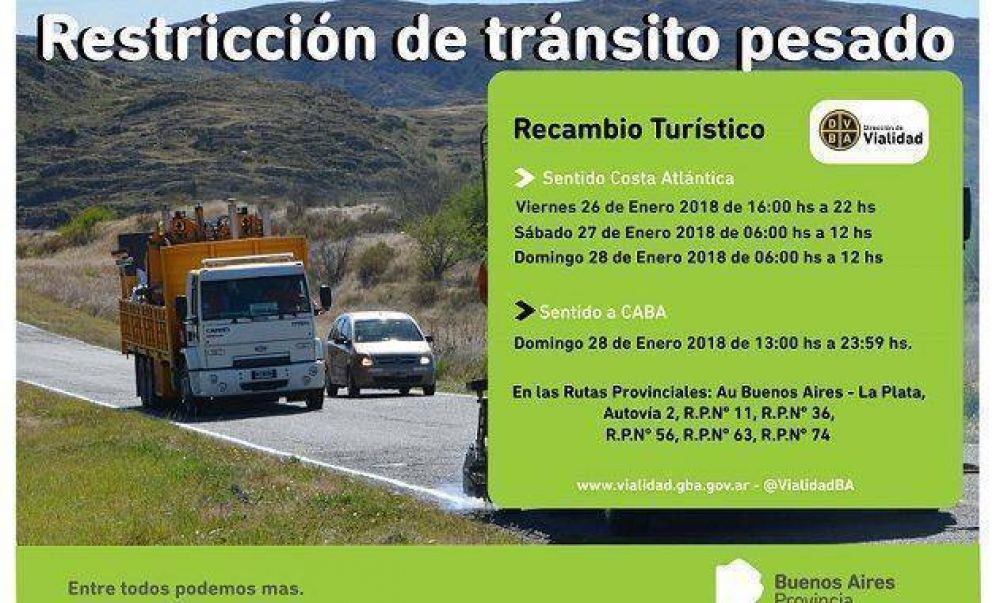 Se restringe la circulaci�n de camiones por el recambio tur�stico