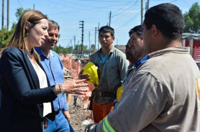 Vidal supervis� obras pluviales en un distrito peronista del Conurbano