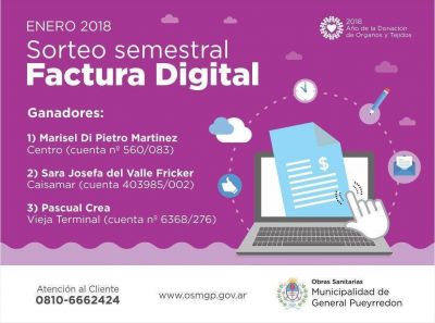 OSSE realiz� el sorteo entre los vecinos suscriptos a su factura digital