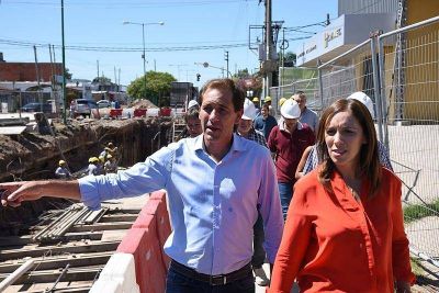 Vidal y Garro recorrieron las obras hidr�ulicas que se llevan a cabo sobre avenida 143