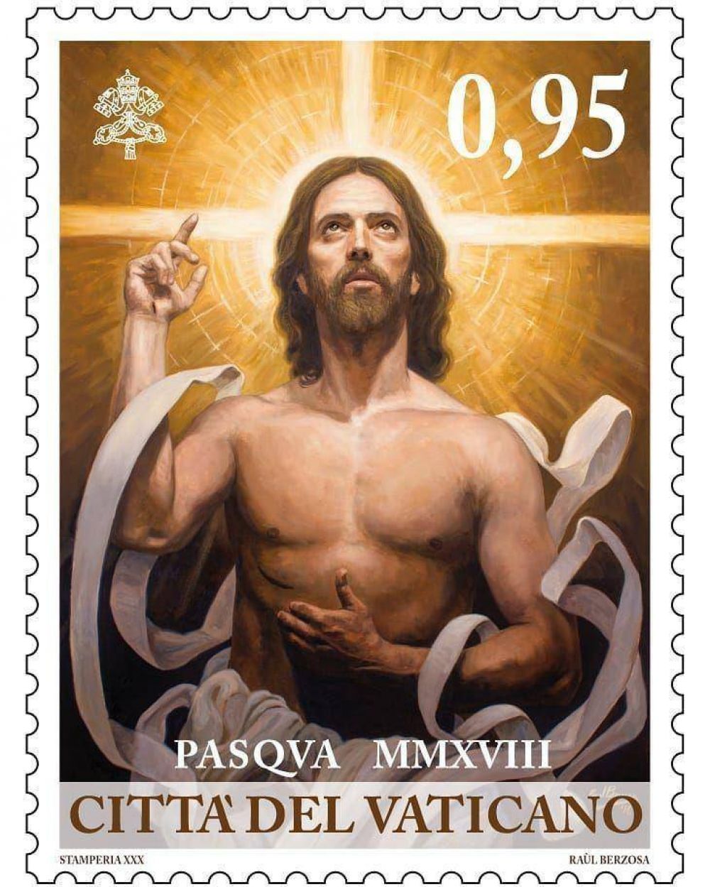 Este es el sello postal del Vaticano para la Pascua 2018