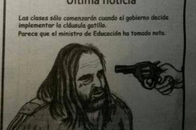 Revuelo por una caricatura que incita a �gatillarle� a Baradel en la cabeza por haber decidido un paro