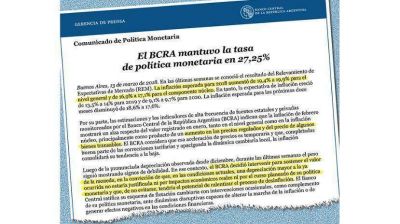 El BCRA dice que no permitir� que la suba del d�lar eche nafta a la inflaci�n