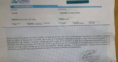 Ahora la Uatre despidi� a una encargada de la obra social por ser opositora