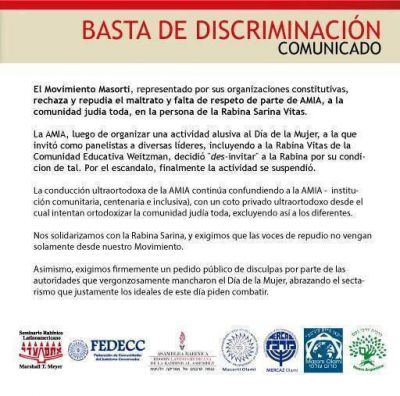 Movimiento Masort�: �Basta de discriminaci�n�