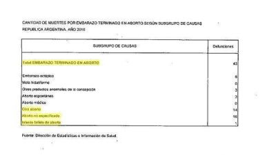 El Ministerio de Salud admite que el aborto no es la primera causa de muerte materna