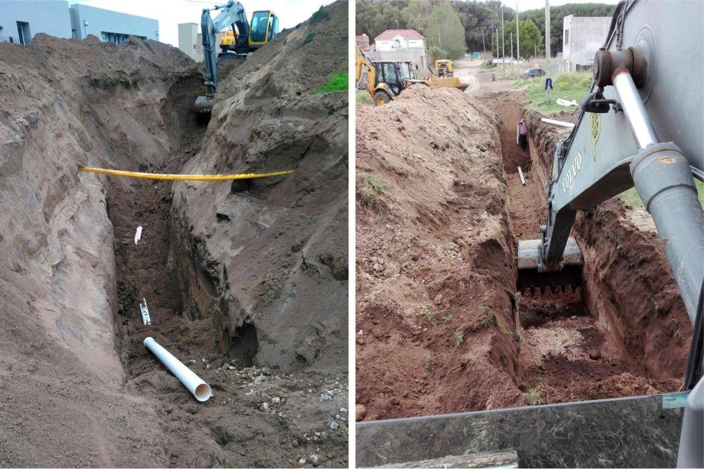 Se extiende la red de cloacas en el Barrio Parque
