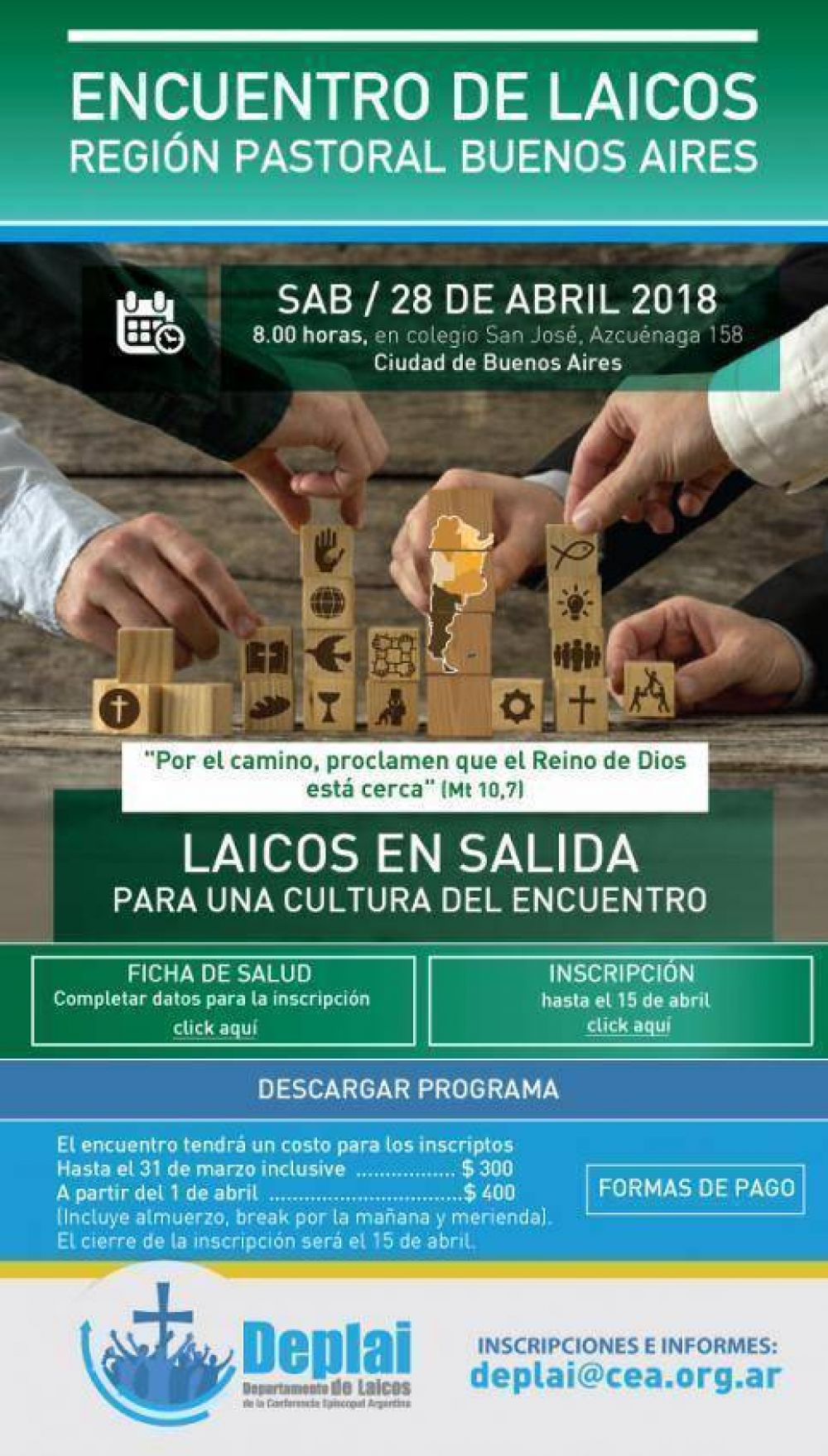 Actividades previstas para el Encuentro de Laicos de la Regi�n Buenos Aires