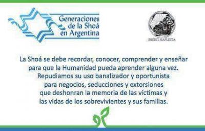 Generaciones de la Sho�: �Repudiamos el uso banalizador y oportunista de la Sho�