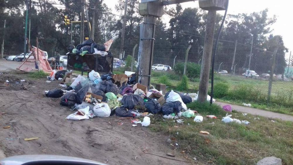 La avenida 155, de Los Hornos a Romero, cargada de monta�as de basura