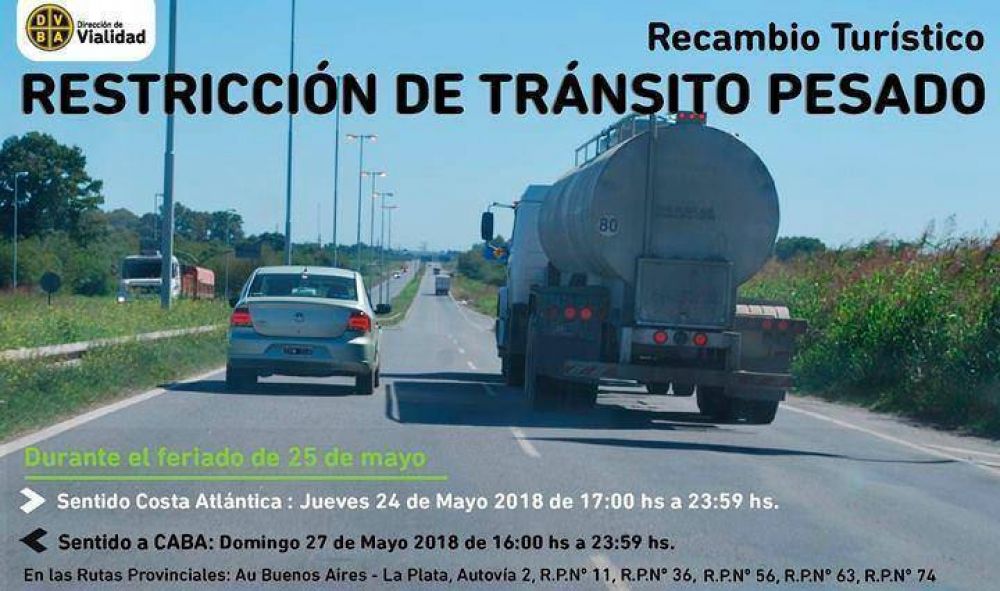 Restricci�n de camiones por el feriado del 25