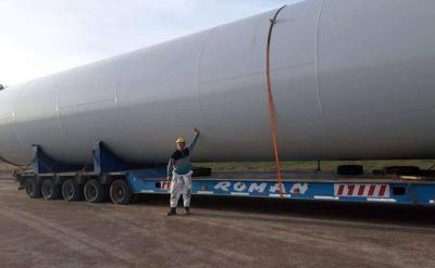 Llegan aerogeneradores al Parque E�lico de Villalonga