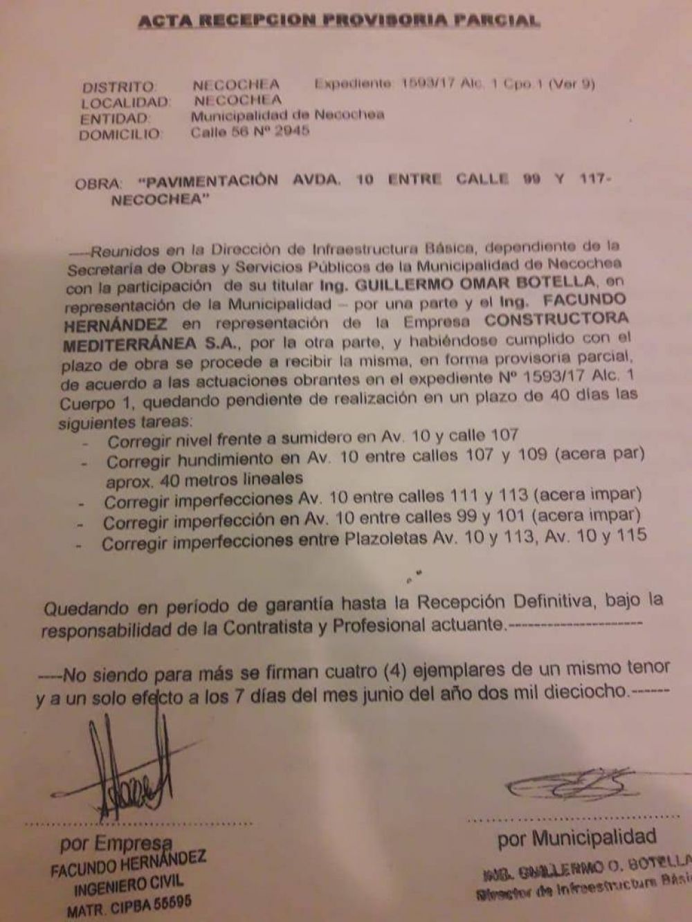 �Por qu� no finaliza la obra de la Av. 10?