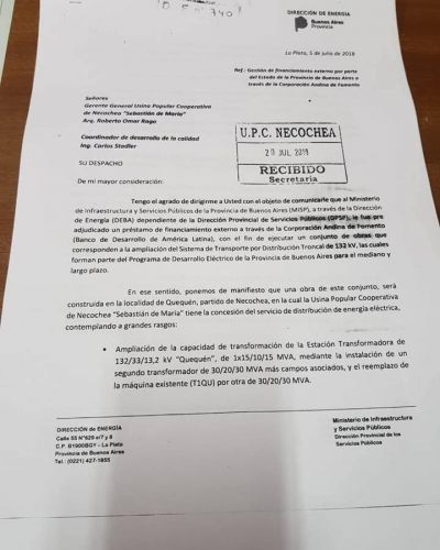 Preadjudican pr�stamo a la UPC para una obra que ampliar� la oferta el�ctrica en Quequ�n