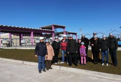 Vecinalistas en instalaciones de la futura estaci�n depuradora cloacal
