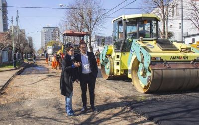 Avanza el reasfaltado de las calles por donde circula el transporte de pasajeros