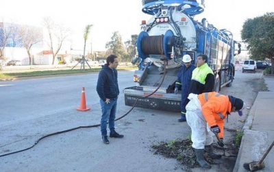Realizaron tareas de desobstrucci�n de sumideros